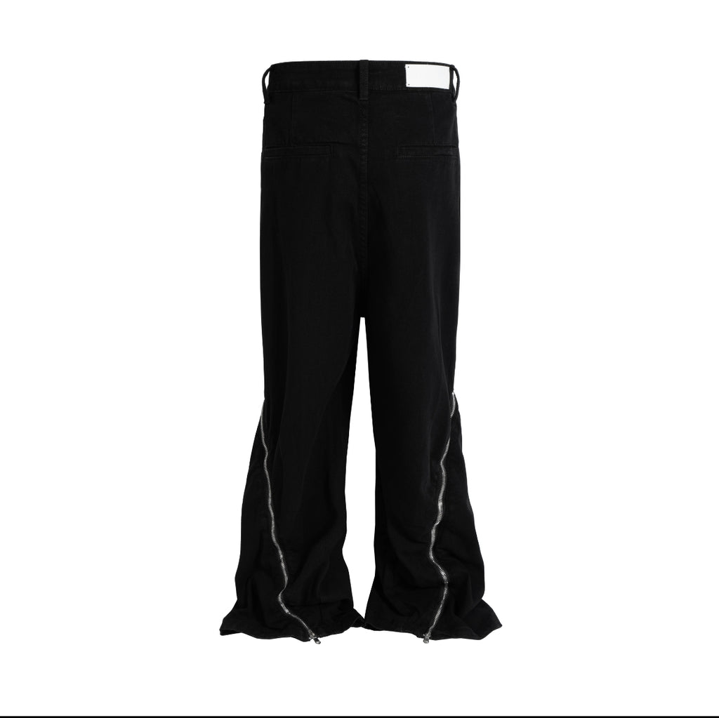 “Headshot” Split zipper flared denim