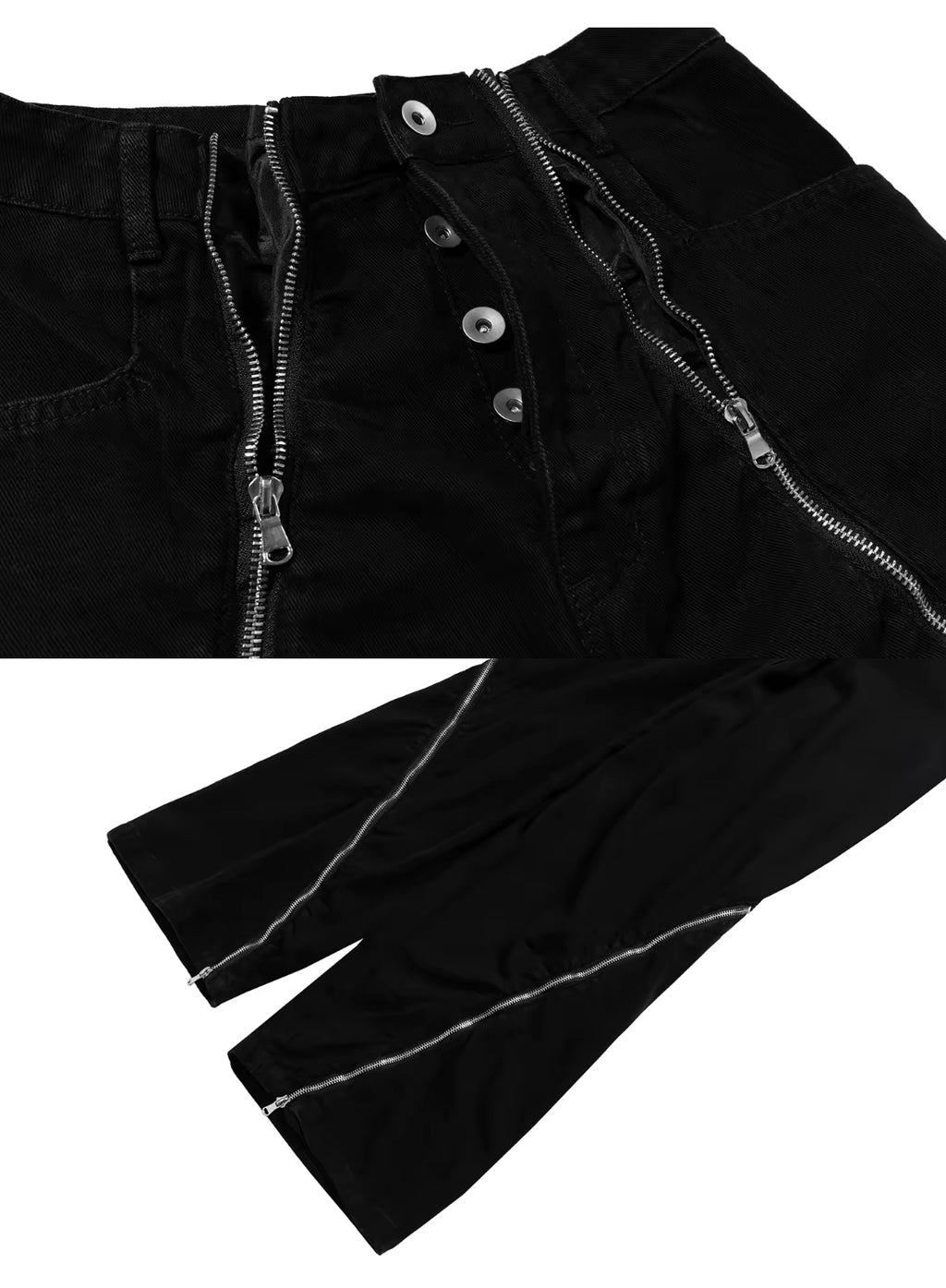 “Headshot” Split zipper flared denim