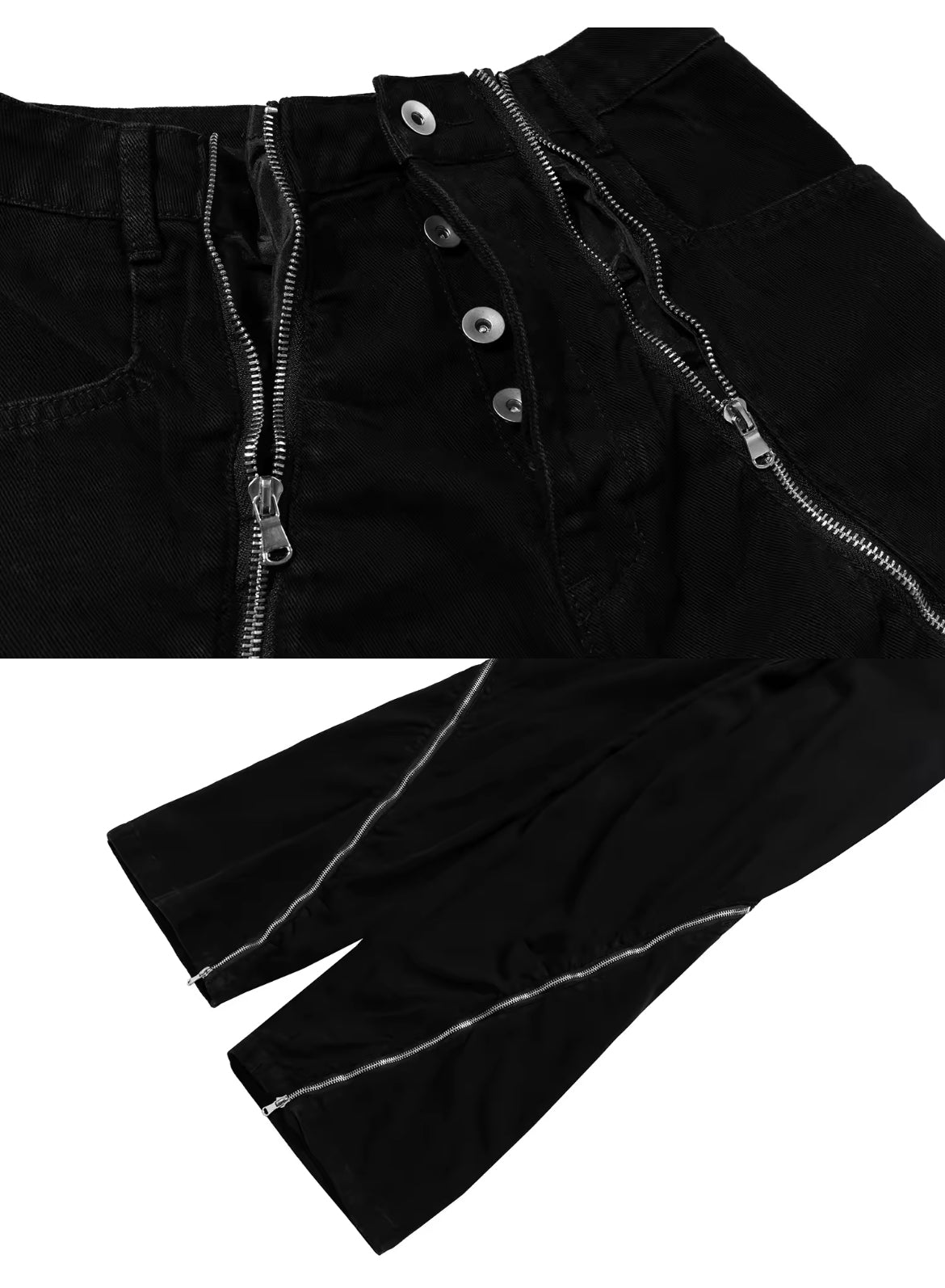 “Headshot” Split zipper flared denim